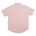 CHAPS RALPH LAUREN Mens Red & White Check Shirt M Cotton Blend Short Sleeve