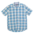 TOMMY HILFIGER Mens Blue White & Navy Check Shirt M Classic Fit Cotton Blend