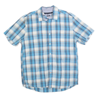 TOMMY HILFIGER Mens Blue White & Navy Check Shirt M Classic Fit Cotton Blend