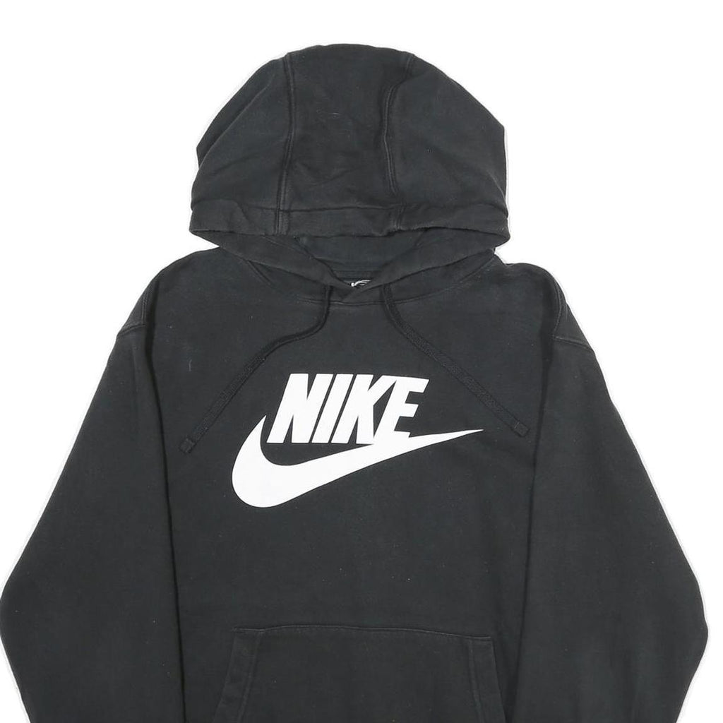 NIKE Mens Black Hoodie L Cotton Blend Pullover Sweatshirt Casual
