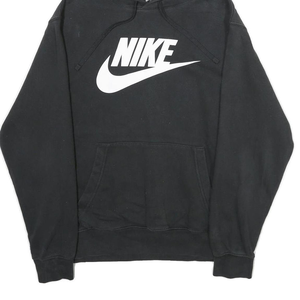 NIKE Mens Black Hoodie L Cotton Blend Pullover Sweatshirt Casual