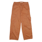 LEVI'S Womens Cotton Blend Relaxed Cargo Trousers Brown W32 L29 Casual Zip