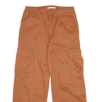 LEVI'S Womens Cotton Blend Relaxed Cargo Trousers Brown W32 L29 Casual Zip