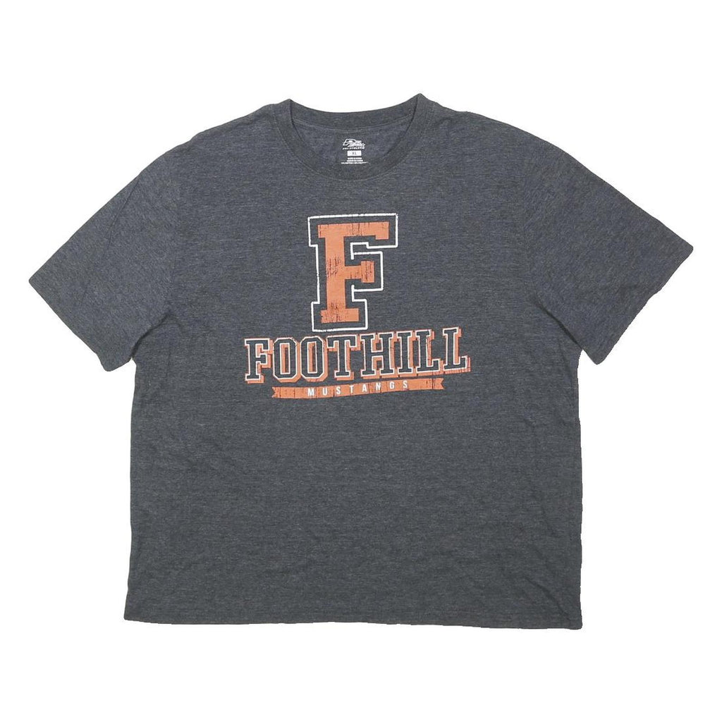 PEL ATHLETIC Mens Grey Foothill Mustangs Graphic T-Shirt XL Short Sleeve Crew