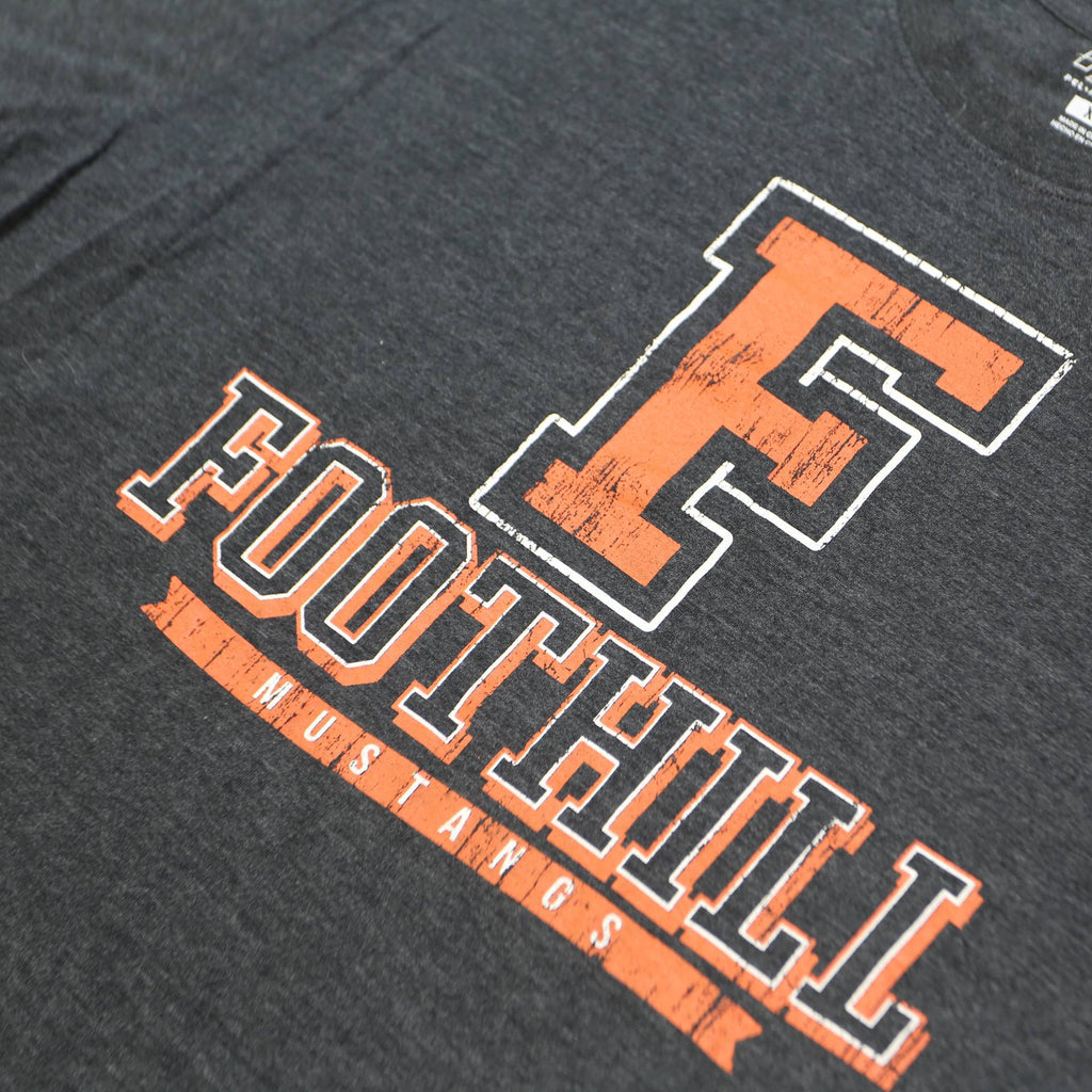 PEL ATHLETIC Mens Grey Foothill Mustangs Graphic T-Shirt XL Short Sleeve Crew