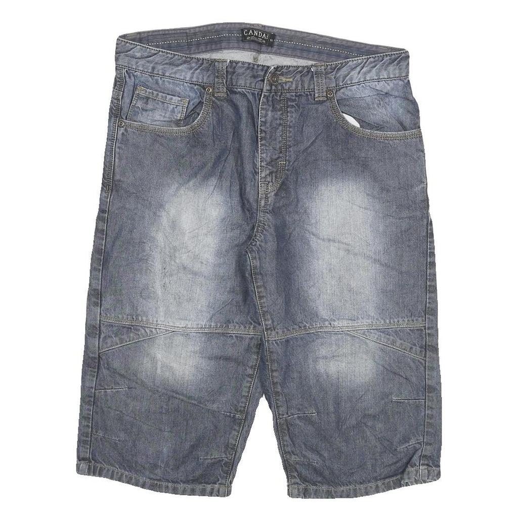 CANDA Mens Denim Blue Casual Shorts XL W32 Cotton Blend Comfortable Fit