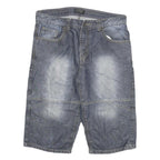 CANDA Mens Denim Blue Casual Shorts XL W32 Cotton Blend Comfortable Fit