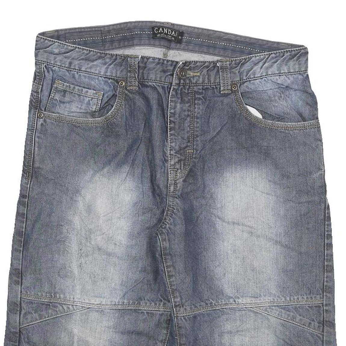 CANDA Mens Denim Blue Casual Shorts XL W32 Cotton Blend Comfortable Fit
