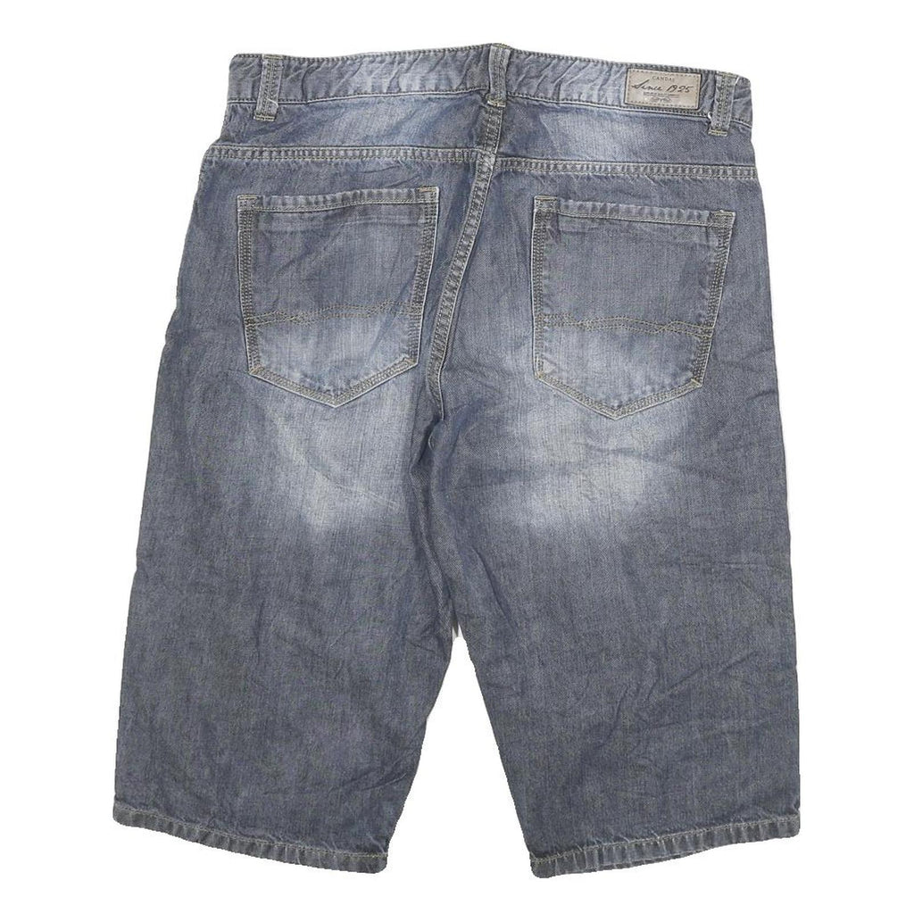 CANDA Mens Denim Blue Casual Shorts XL W32 Cotton Blend Comfortable Fit