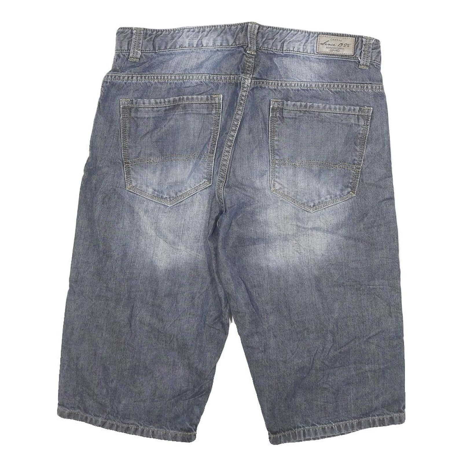 CANDA Mens Denim Blue Casual Shorts XL W32 Cotton Blend Comfortable Fit