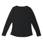 NEW LOOK Womens Black Basic Long Sleeve Round Neck Top UK 12 Cotton Blend