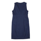 HUGO BOSS Womens Blue Sleeveless Classic Sheath Polyester Blend Dress UK 8
