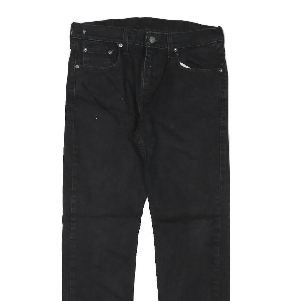 LEVI'S 502 Mens Jeans Black Slim Straight Denim Raw W30 L28 Zip Closure