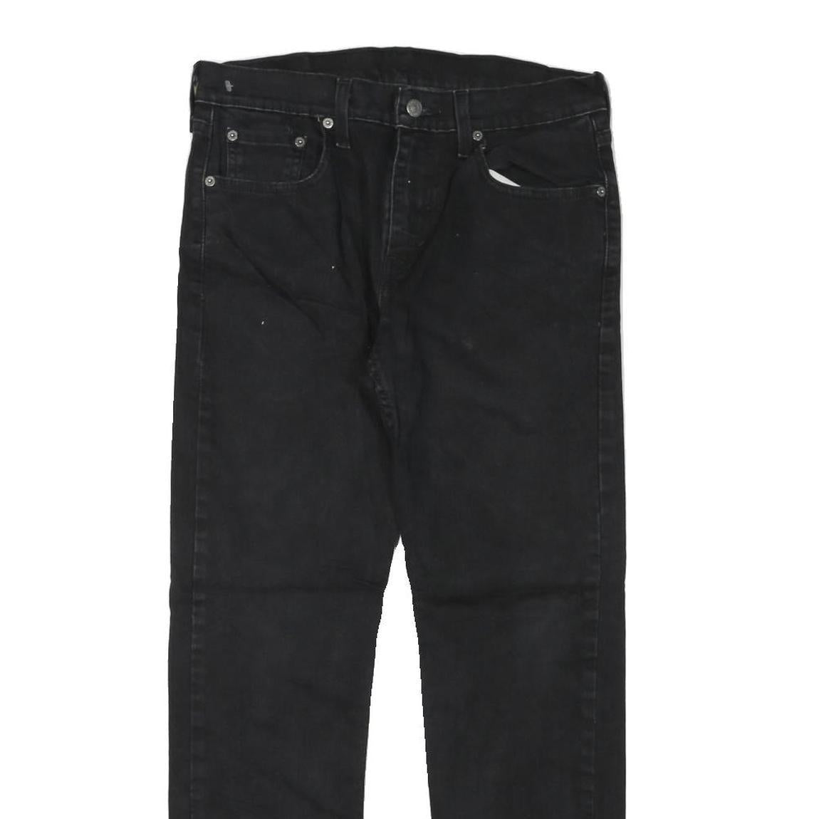 LEVI'S 502 Mens Jeans Black Slim Straight Denim Raw W30 L28 Zip Closure