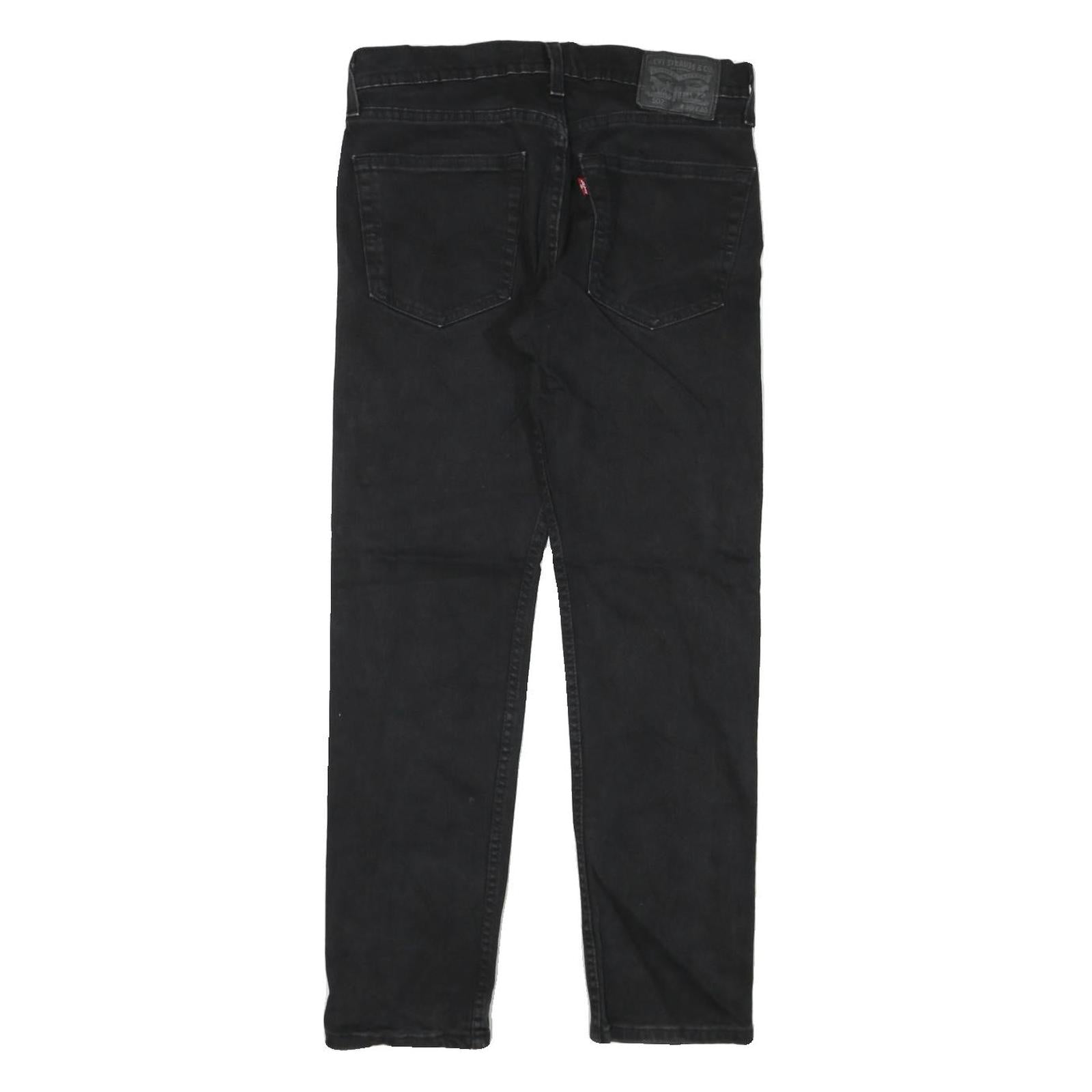 LEVI'S 502 Mens Jeans Black Slim Straight Denim Raw W30 L28 Zip Closure