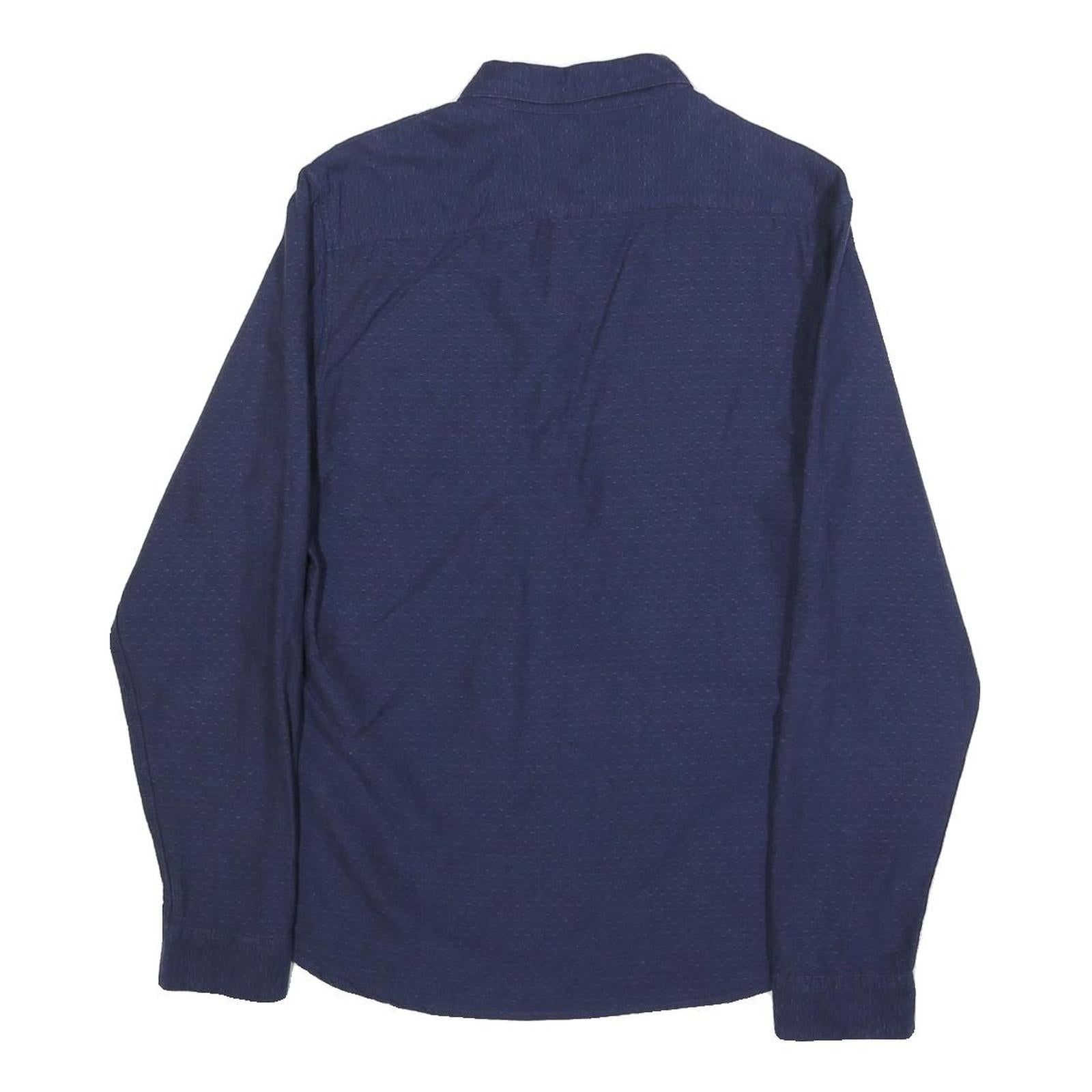 LEE Mens Blue Button-Down Cotton Shirt M Classic Long Sleeve Pocket