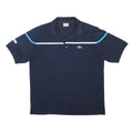 LACOSTE Mens Navy Blue Short Sleeve Logo Polo Shirt L Polyester Blend Sport