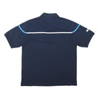 LACOSTE Mens Navy Blue Short Sleeve Logo Polo Shirt L Polyester Blend Sport