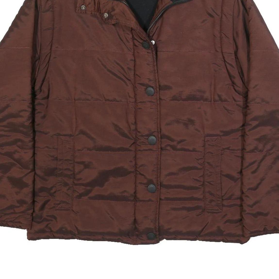 MULBERRY Womens Brown Jacket M Synthetic Plain Zip Casual Comfortable Stylish