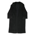 Womens Black Textured Long Sleeve Classic Jacket M Polyester Blend Plain Elegant