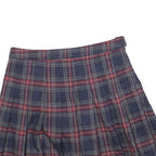 FOREVER 21 Womens Blue & Red Plaid Pleated Mini Cotton Blend Skirt M Schoolgirl
