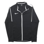 NIKE Mens Black & White Sports Zip Jacket S Polyester Athletic Activewear
