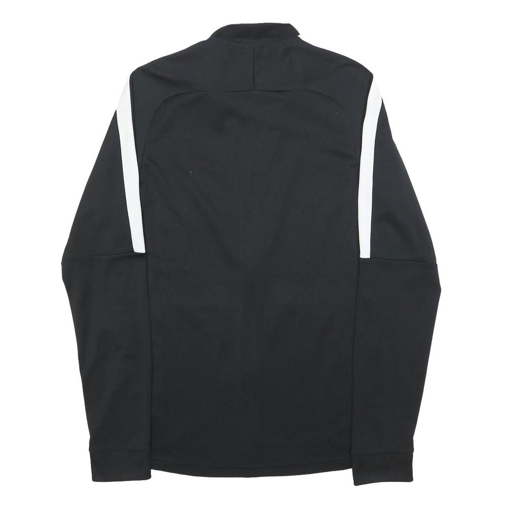 NIKE Mens Black & White Sports Zip Jacket S Polyester Athletic Activewear