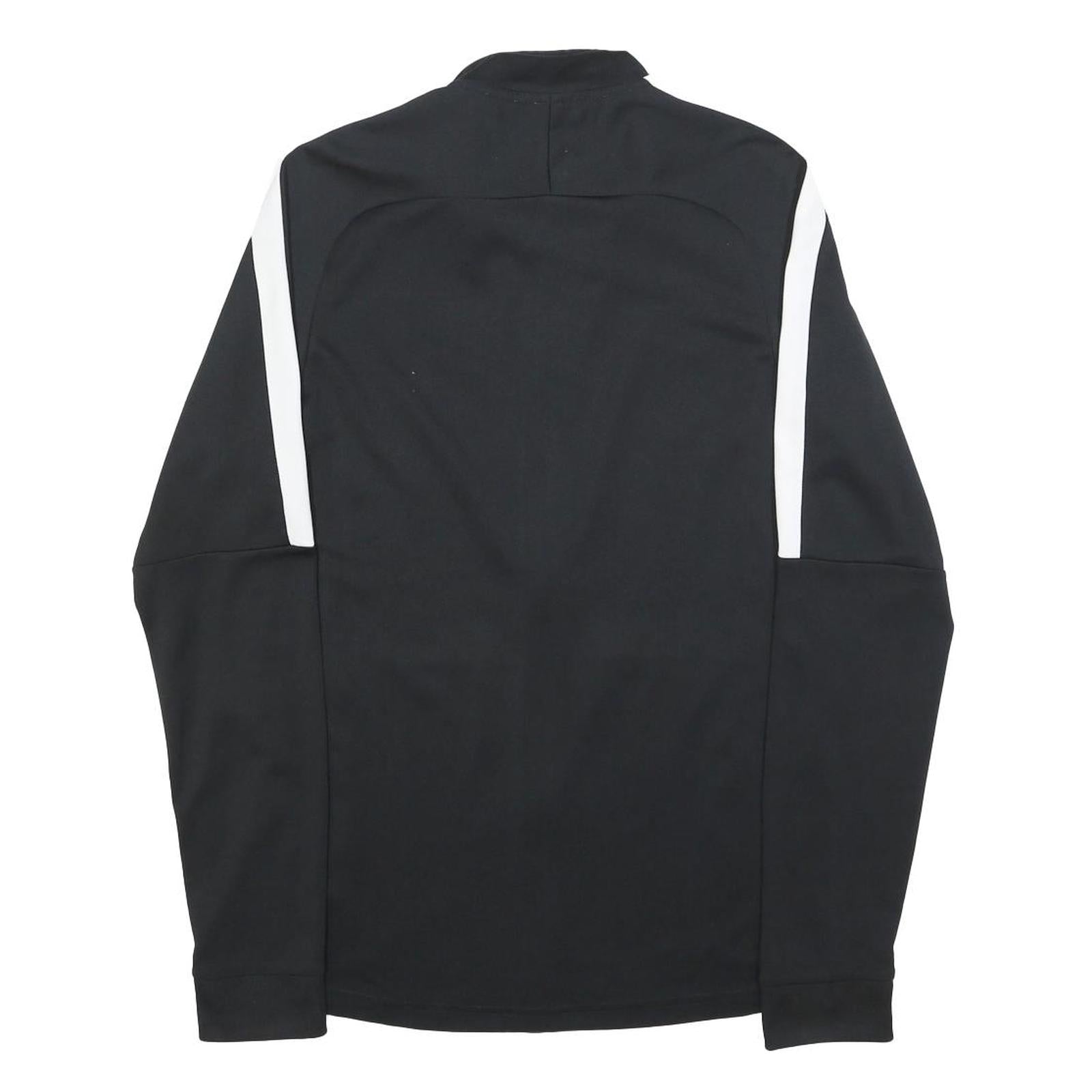 NIKE Mens Black & White Sports Zip Jacket S Polyester Athletic Activewear