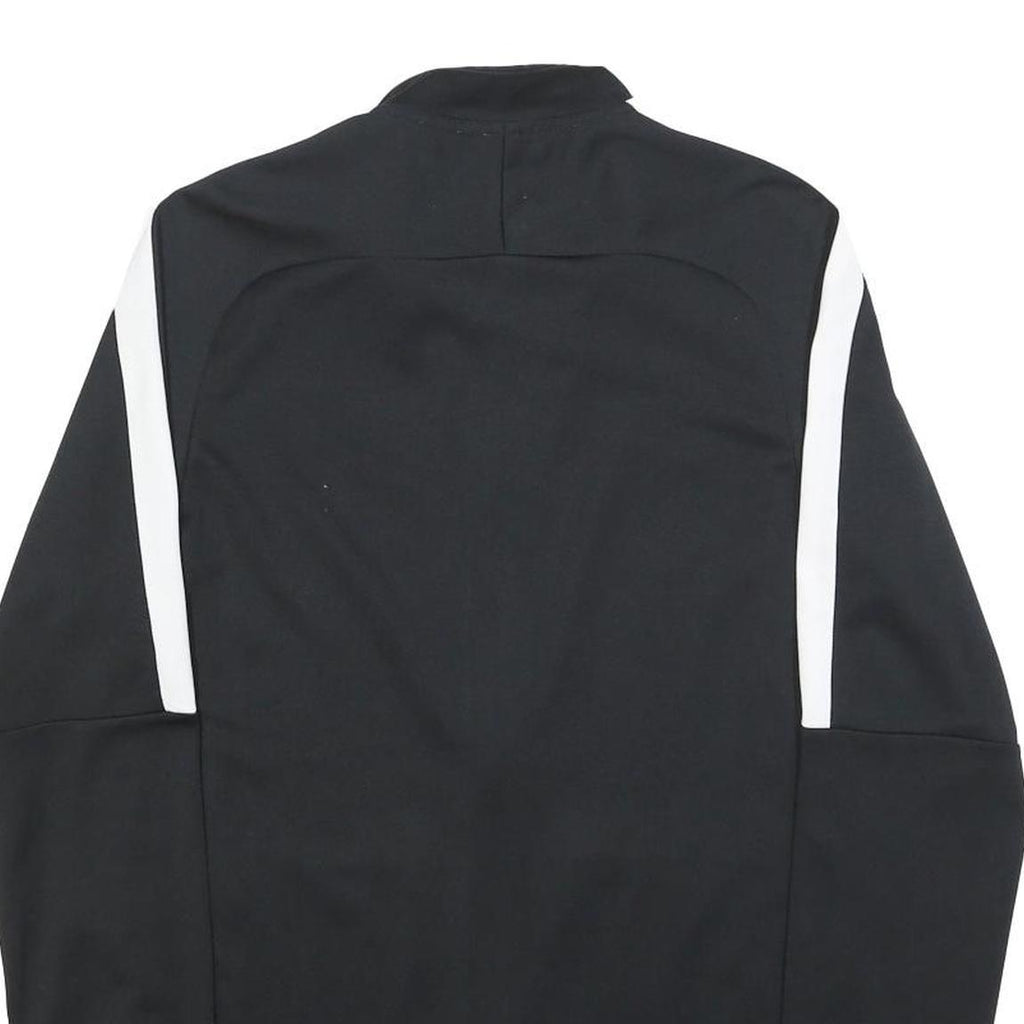 NIKE Mens Black & White Sports Zip Jacket S Polyester Athletic Activewear