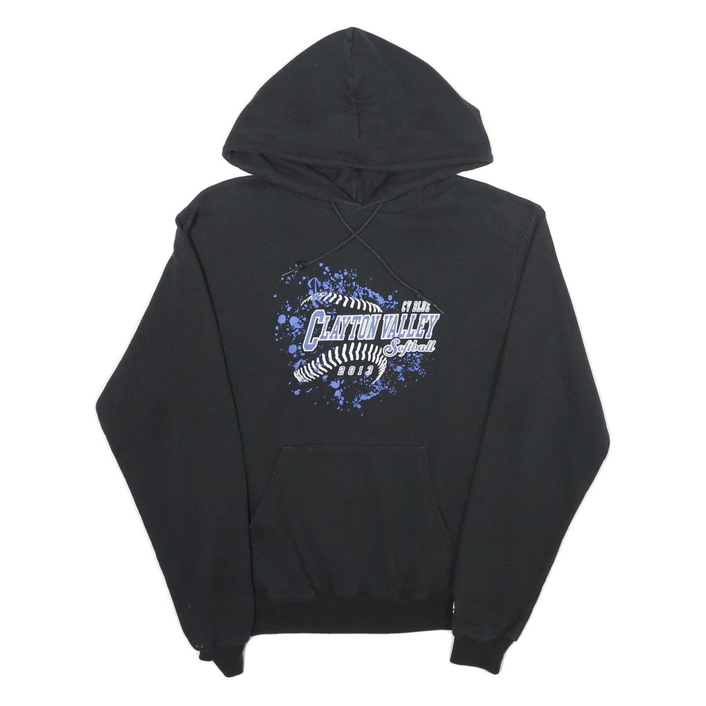 CHAMPION Mens Black Clayton Valley Softball Pullover Hoodie S Printed Graphic