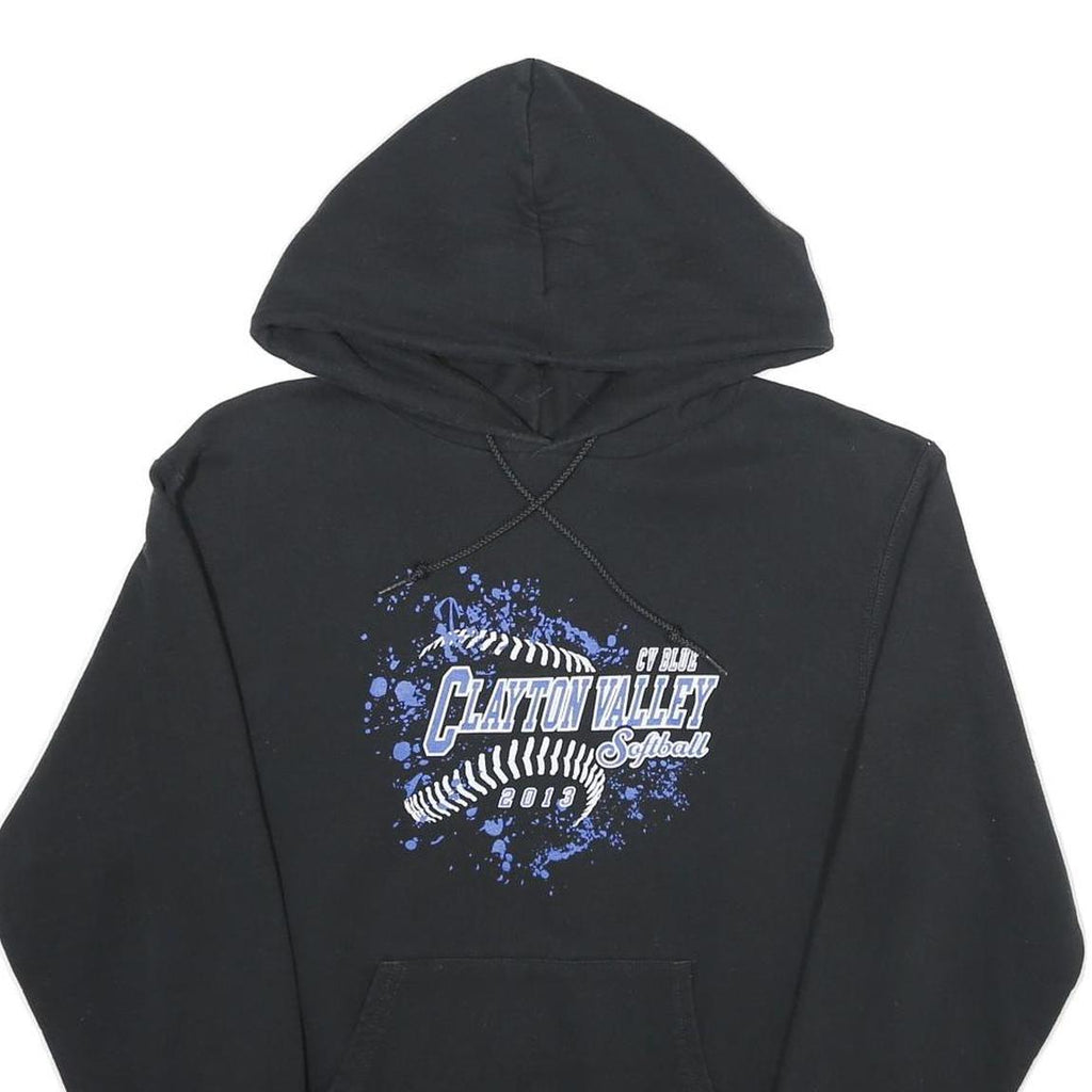 CHAMPION Mens Black Clayton Valley Softball Pullover Hoodie S Printed Graphic