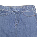 MADSWELL Womens Blue Denim Mini Cotton Blend Skirt Belted Casual M