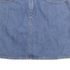 MADSWELL Womens Blue Denim Mini Cotton Blend Skirt Belted Casual M