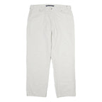 NAUTICA Mens Regular Fit Cream Cotton Trousers W36 L30 Casual Zip Pocketed