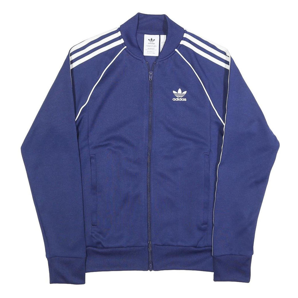 ADIDAS Mens Blue Track Jacket XS Polyester Plain Zip Athletic Casual Sportswear