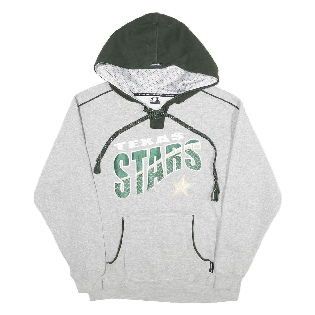 CI SPORT Mens Grey & Green Texas Stars Pullover Hoodie M Sportswear Sweatshirt