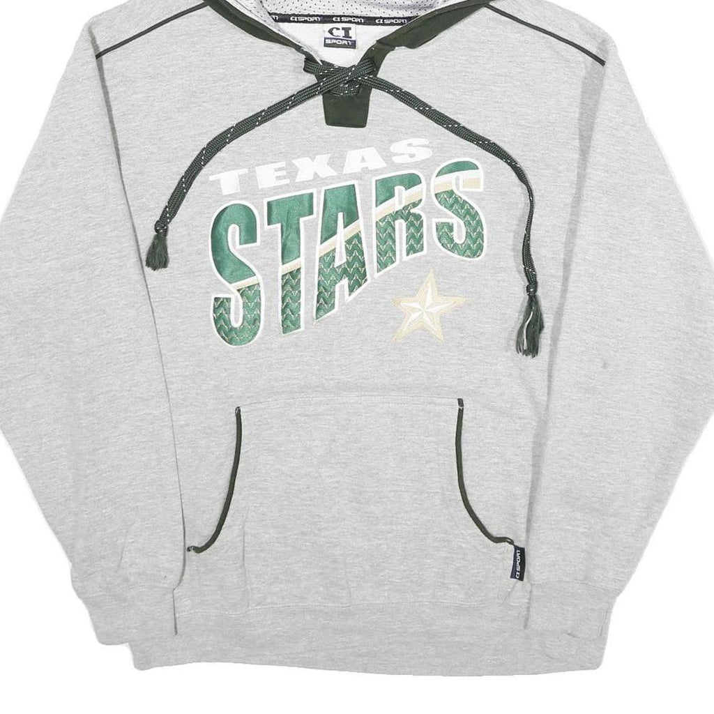 CI SPORT Mens Grey & Green Texas Stars Pullover Hoodie M Sportswear Sweatshirt