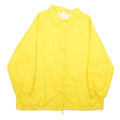 Womens Yellow Nylon Button Jacket XL Plain Casual Lightweight Outerwear