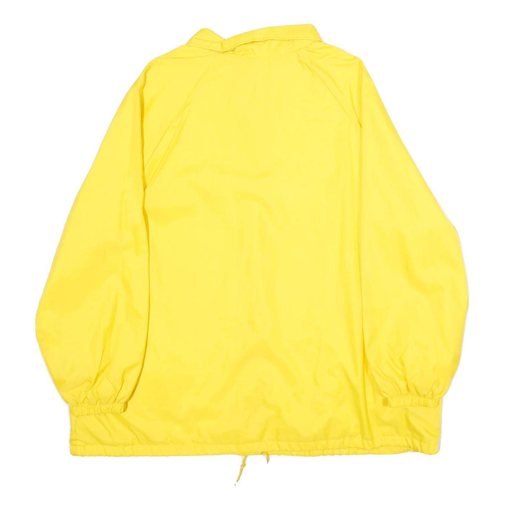 Womens Yellow Nylon Button Jacket XL Plain Casual Lightweight Outerwear