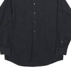 CALVIN KLEIN Mens Black Cotton Blend Shirt L Classic Button Down Smart Casual