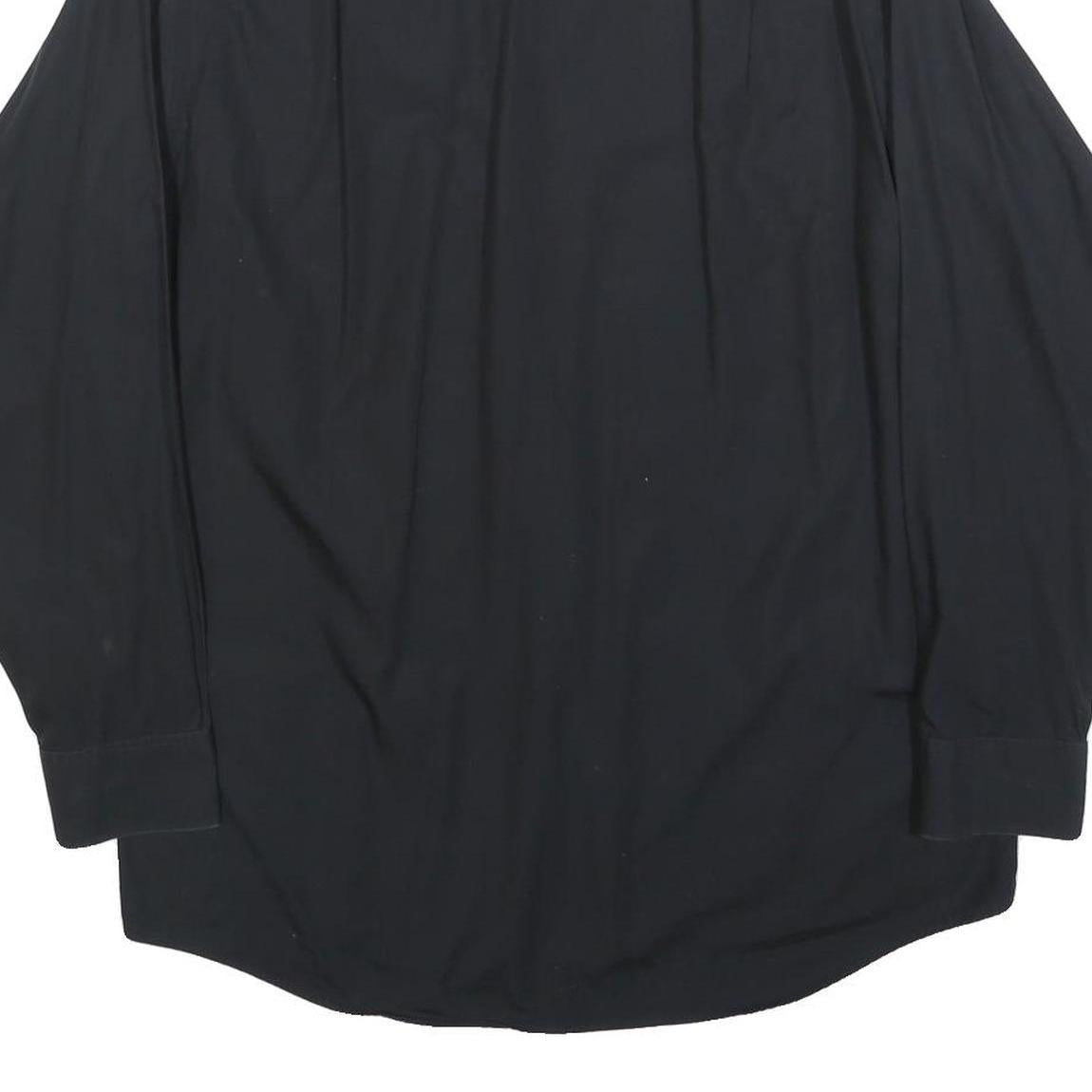 CALVIN KLEIN Mens Black Cotton Blend Shirt L Classic Button Down Smart Casual