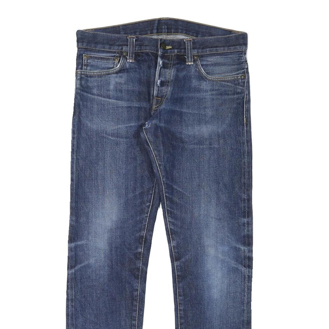 CARHARTT Mens Blue Cotton Blend Regular Straight Jeans W32 L30 Button Closure