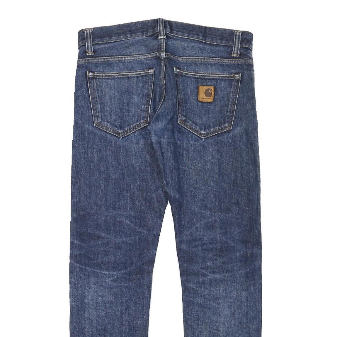 CARHARTT Mens Blue Cotton Blend Regular Straight Jeans W32 L30 Button Closure