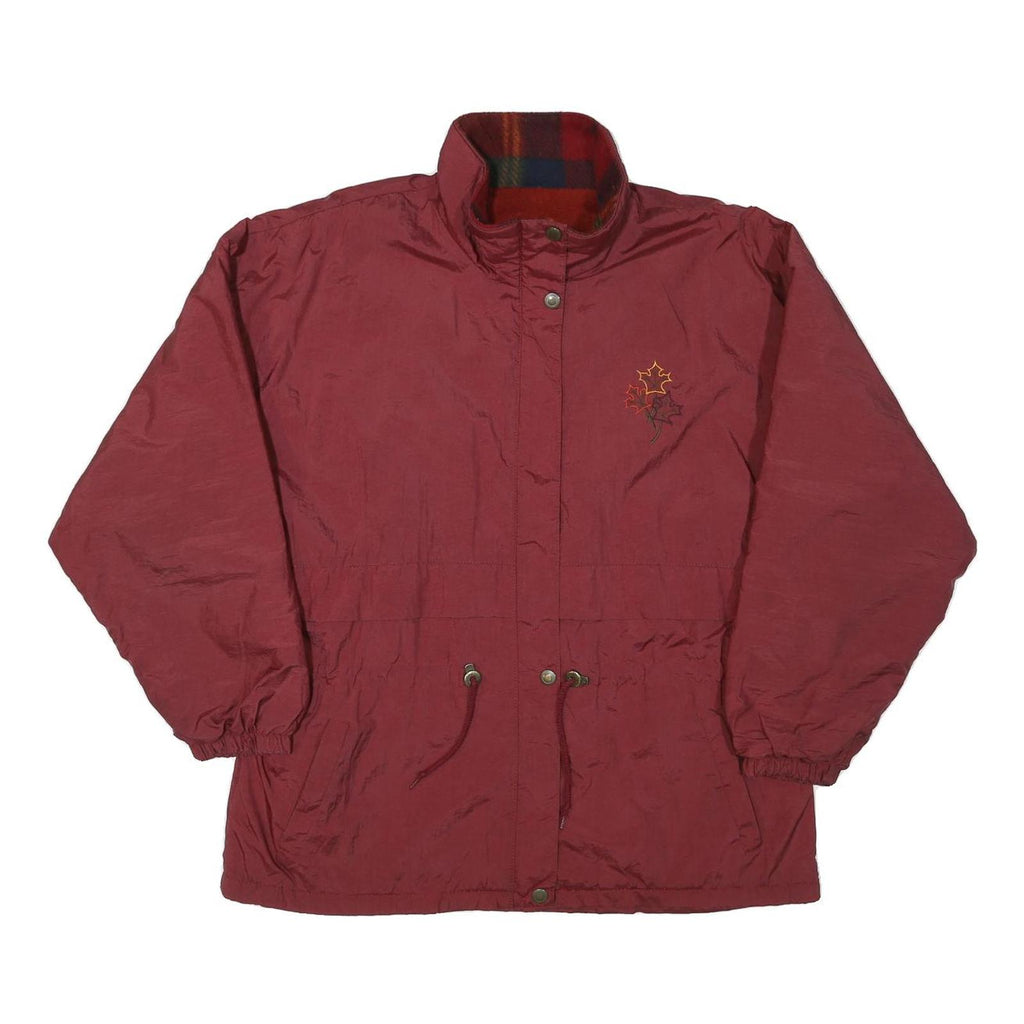 NORTHERN SUN Womens Red Jacket L Polyester Blend Plain Zip Casual Outdoor