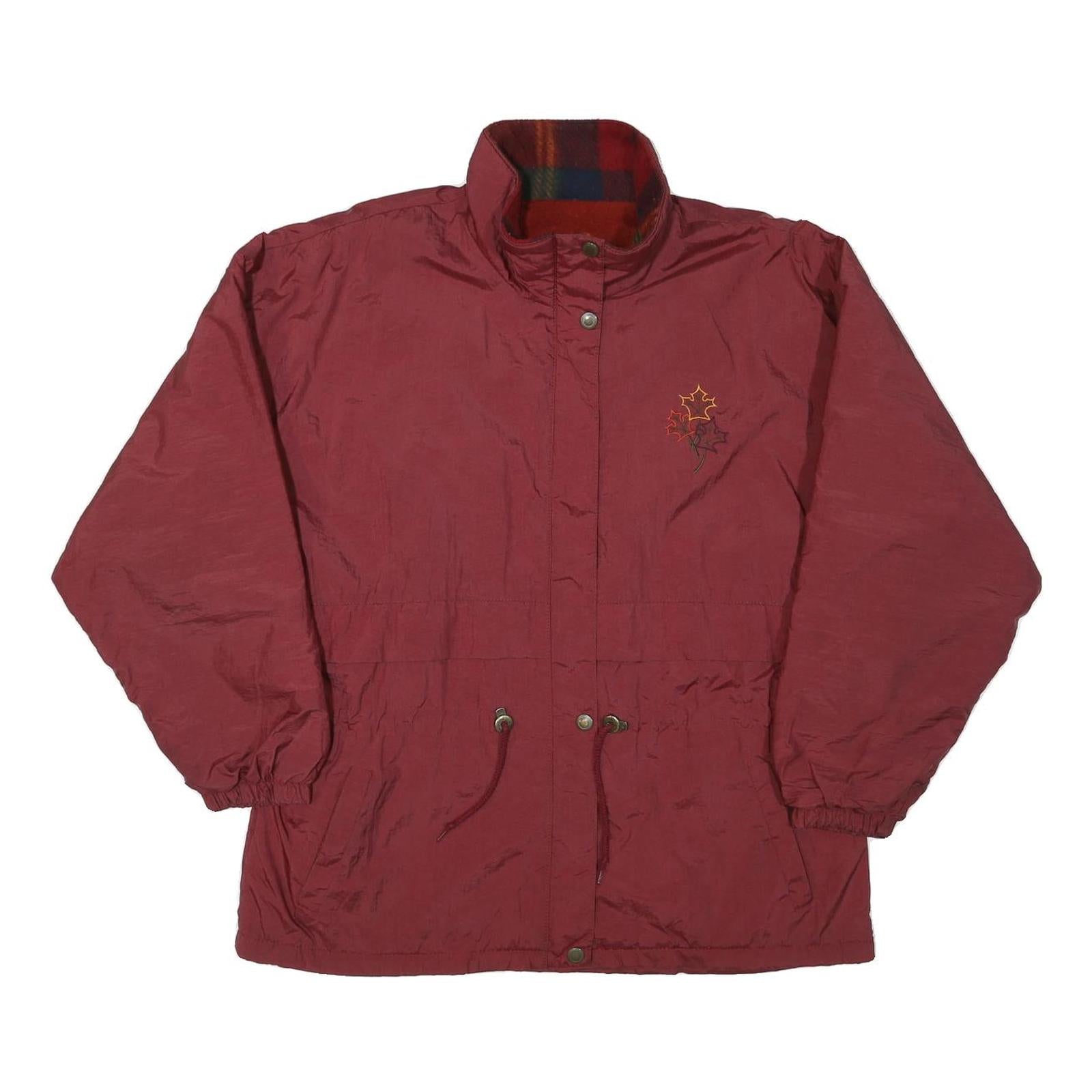 NORTHERN SUN Womens Red Jacket L Polyester Blend Plain Zip Casual Outdoor