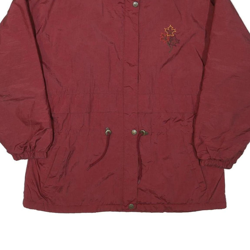 NORTHERN SUN Womens Red Jacket L Polyester Blend Plain Zip Casual Outdoor