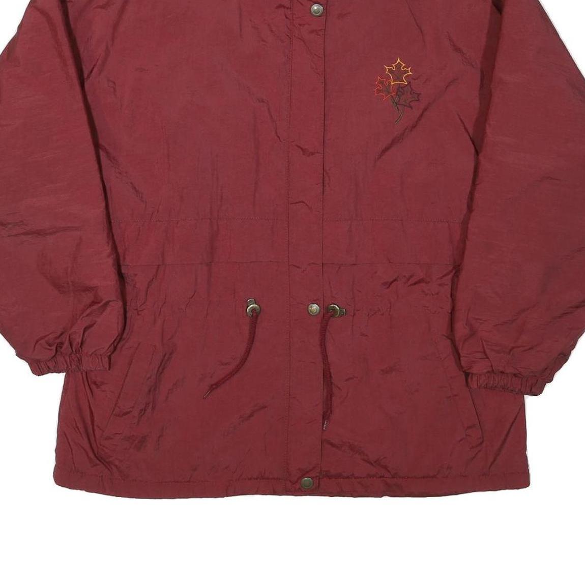 NORTHERN SUN Womens Red Jacket L Polyester Blend Plain Zip Casual Outdoor