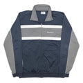 CHAMPION Mens Blue & Grey Track Jacket M Polyester Zip Logo Sportswear