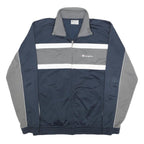 CHAMPION Mens Blue & Grey Track Jacket M Polyester Zip Logo Sportswear