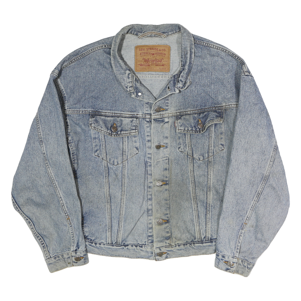 LEVI'S Mens Blue Denim Jacket XL Cotton Classic Button Closure Casual